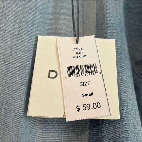 NWT DL1961 Blue Coast Denim Dress – Two-Tone Short Sleeve, Girls Size Small - Picture 6 of 7